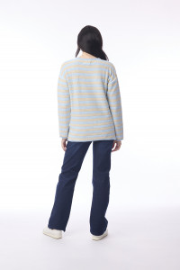 Knit Top R-neck Stripe