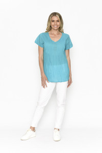 Kayla Solid Cotton Blouse Short Sleeve