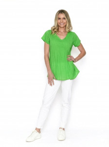 Kayla Solid Cotton Blouse Short Sleeve