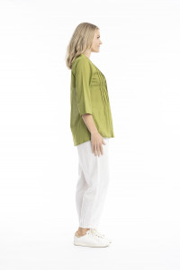 Evie Pleated Top with 3/4 Sleeve