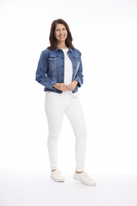 Cropped Stretch Denim Jacket