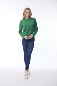 Knit Top Boat Neck Long Slv