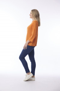 Knit Top Boat Neck 3/4 Slv