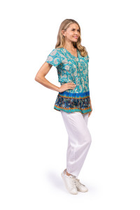 Kayla Cotton Blouse Short Sleeve