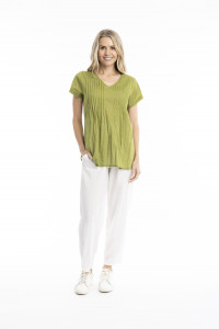 Kayla Solid Cotton Blouse Short Sleeve