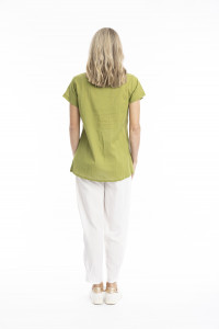 Kayla Solid Cotton Blouse Short Sleeve