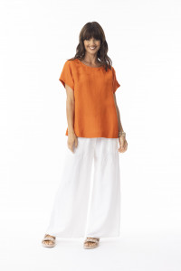 Linen Solid Top Boxy