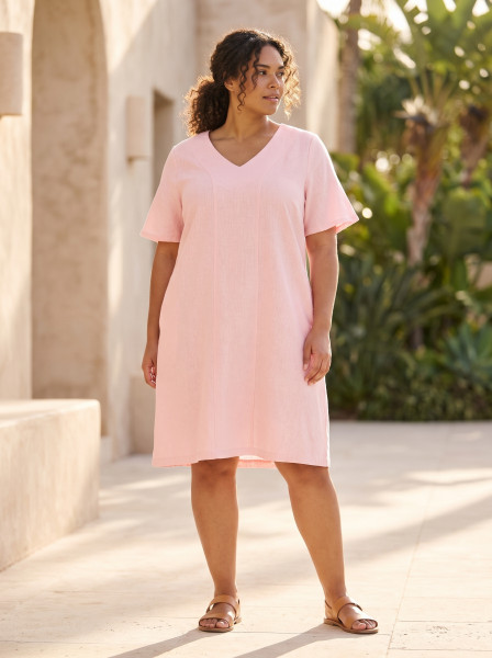 Linen Blend Dress Shift