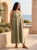 Linen Blend Dress Strappy