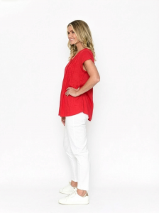 Kayla Solid Cotton Blouse Short Sleeve