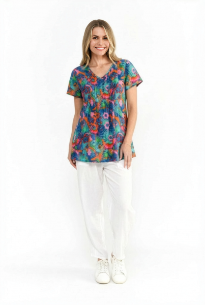 Kayla Cotton Blouse Short Sleeve