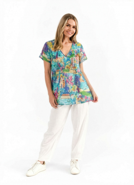 Kayla Cotton Blouse Short Sleeve