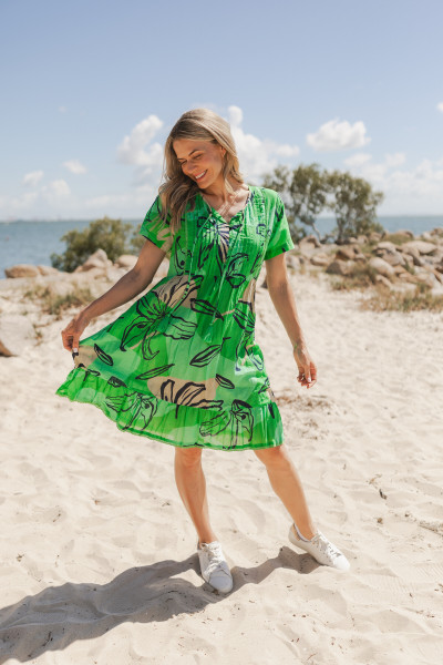 Colette V Neck Tassel Dress