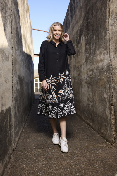 Indus Dress Midi Collar