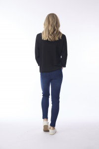 Knit Top Boat Neck 3/4 Slv