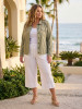 Linen Blend Jacket Fringe