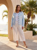 Linen Blend Jacket Fringe