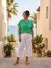 Linen Blend Top Vneck