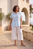 Linen Blend Top Vneck