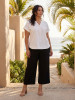 Linen Blend Top Vneck