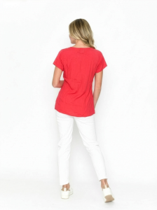 Kayla Solid Cotton Blouse Short Sleeve