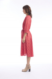 Solid Dress Pleated w belt