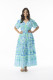 Montevideo Aqua Dress Midi Short Sleeve