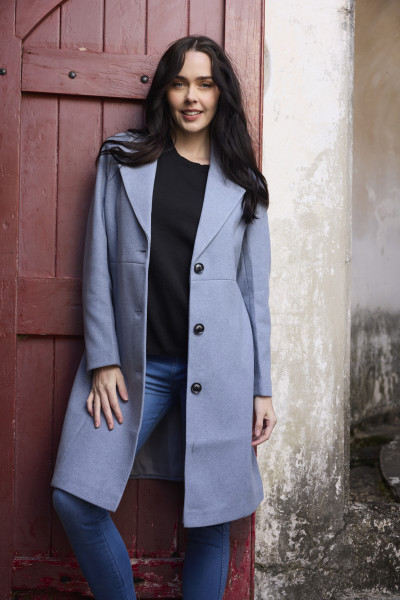 Solid Trench Coat Long