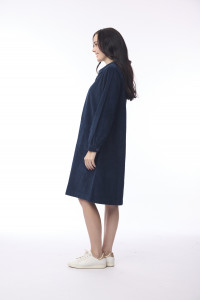 Cord Solid Dress Pockets