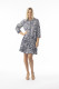 Aksharay Navy Dress Collar Puff Sleeve