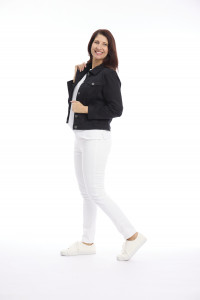 Cropped Stretch Denim Jacket