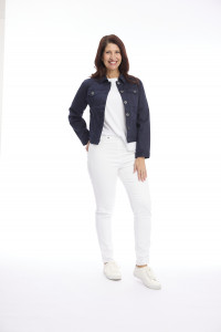 Cropped Stretch Denim Jacket