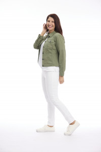 Cropped Stretch Denim Jacket
