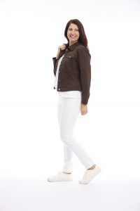 Cropped Stretch Denim Jacket