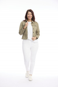 Cropped Stretch Denim Jacket