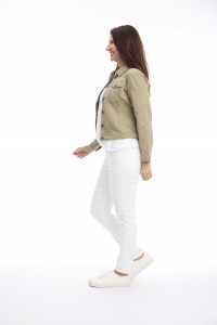 Cropped Stretch Denim Jacket