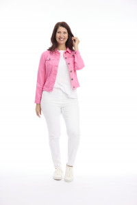 Cropped Stretch Denim Jacket