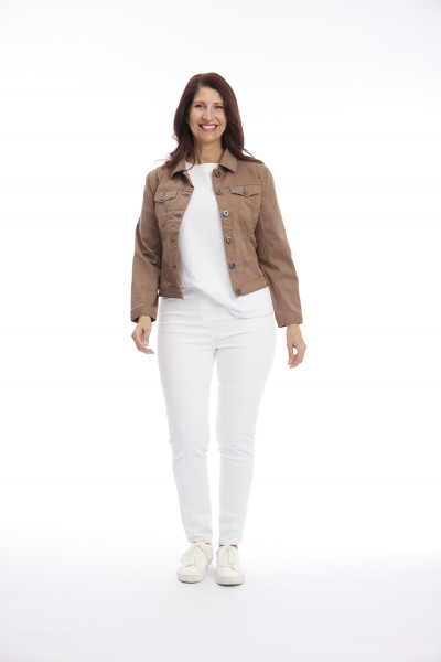 Cropped Stretch Denim Jacket