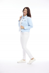 Cropped Stretch Denim Jacket
