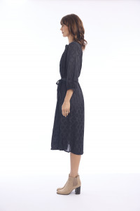 Solid Dress Pleated w belt