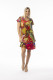 Printed Cotton Dress Contemporary Short Sleeve V