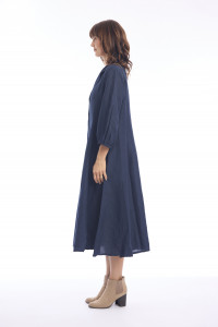 Linen Dress Puff Sleeve
