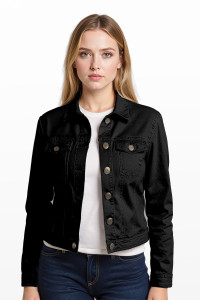 Cropped Stretch Denim Jacket