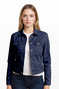 Cropped Stretch Denim Jacket