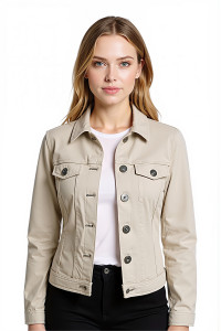 Cropped Stretch Denim Jacket