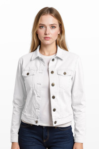 Cropped Stretch Denim Jacket