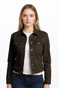 Cropped Stretch Denim Jacket