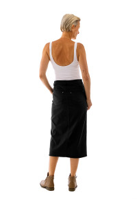 Midi Stretch Denim Skirt