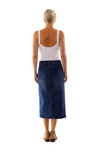 Midi Stretch Denim Skirt