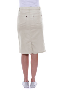 Knee-Length Stretch Denim Skirt